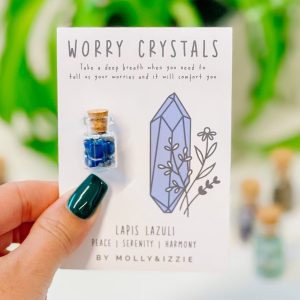 Lapis Lazuli Worry Crystals in Card
