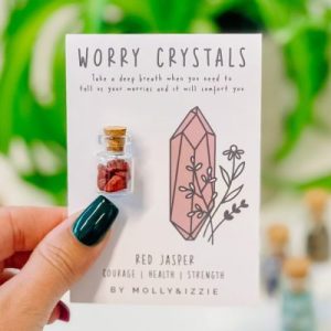 Red Jasper Worry Crystals on Card