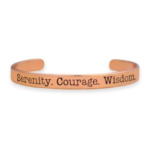 Message Cuff Bracelet- Serenity. Courage. Wisdom