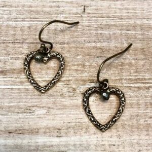 Sweet Heart Earring With Pyrite