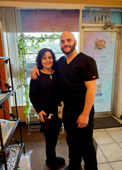 The founder and director of Hands On HealthCare Massage Therapy, a mother and son team, featured on the About Us page.